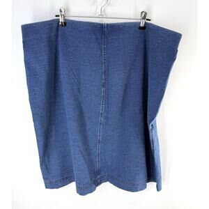 J. Jill Pure Jill Indigo Skirt Sz XL Missy Blue Denim Cotton Stretch Pull On